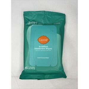 LUME ACIDIFIED Deodorant Wipes -- COOL CUCUMBER 45 WIPES